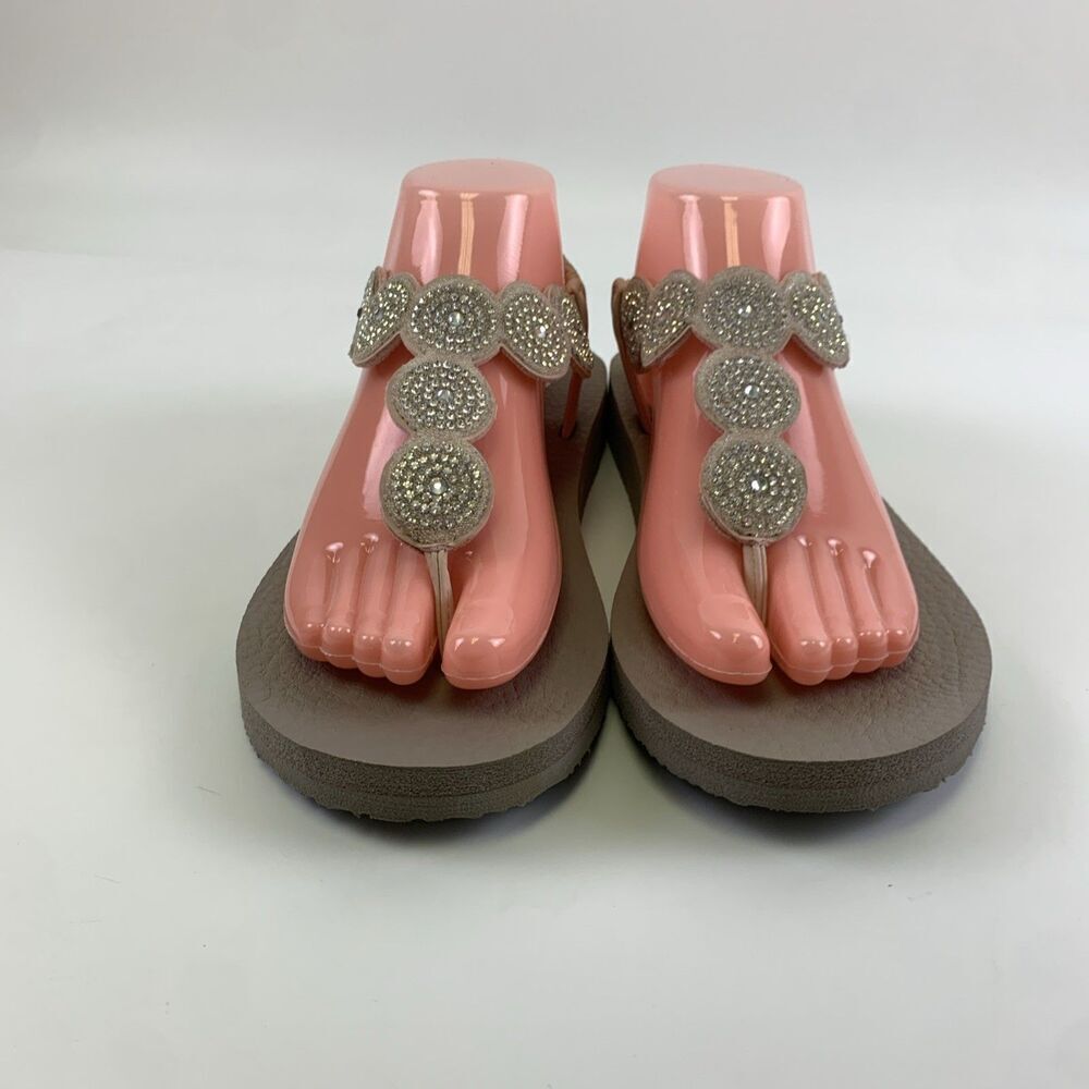 Skechers Meditation Stars Sparkles Sandal Slingback Yoga Foam Light Pink Women 9 - Picture 3 of 11